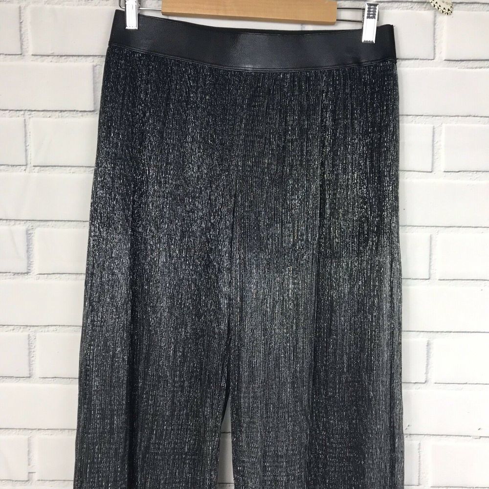 Bebop Metallic Palazzo Wide Leg Pants Sheer - Picture 4 of 8